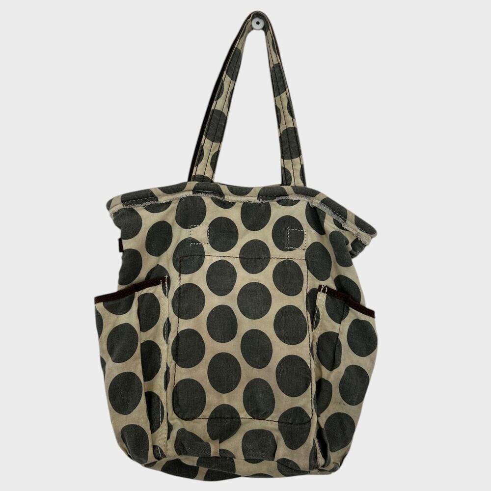 Thirty-One Retro Metro Tote Gray Polka Dot Mod Dot Pattern